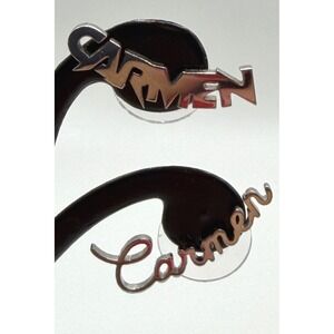 Personalized "Carmen" Name Pierced  Earrings Silver Tone Jewelry